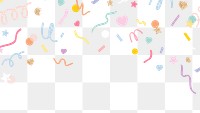 Border png with cute confetti pattern transparent background