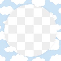 Png cloudy frame with transparent background