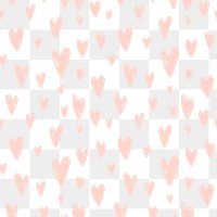 Png background with cute heart pattern 