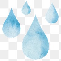Droplets png blue watercolor design element