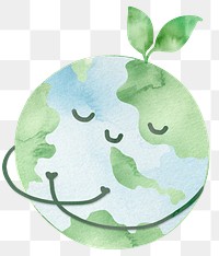 Png peaceful earth design element with green environment