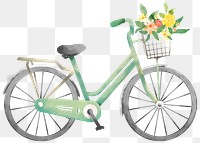 Bicycle png delivering flowers design element