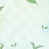 Png environment background with leaf border in watercolor illustration     