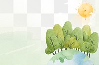 Png environment background with cute sunshine watercolor 