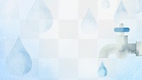 Png background water conservation with faucet in watercolor illustration      