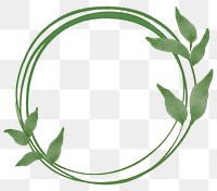 Png round frame with leaf design