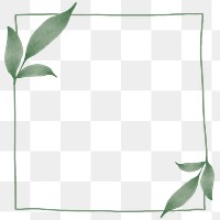 Png square frame with leaf design