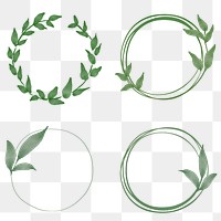 Frame png with leaf design set