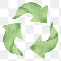 Png green recycling symbol design element