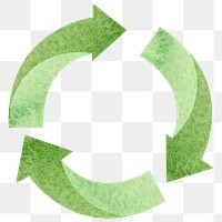 Png green recycling symbol design element