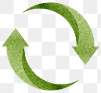 Png green recycling symbol design element