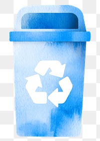 Bin png recycling trash with blue container design element