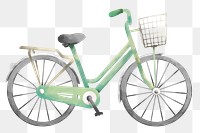 Bicycle png green watercolor design element