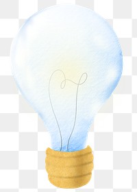 Png light bulb in watercolor design element