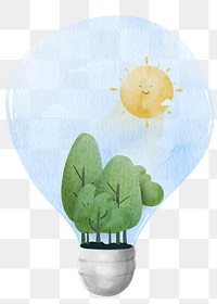 Bulb png with forest design element