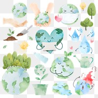 Earth png peaceful place to live design element set