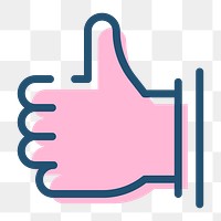 Png thumbs up outline icon flat graphic
