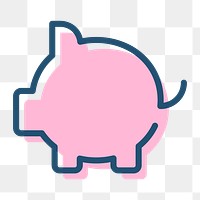 Png piggy bank line icon savings symbol