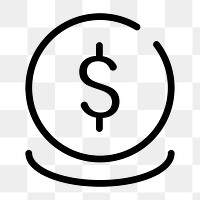 USD png coin line icon for business