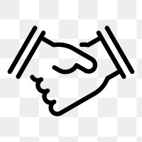 Handshake png icon for business minimal line