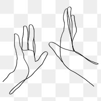 Png hands minimal line art high five illustration