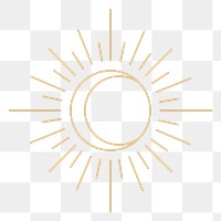 Png moon inside the sun modern celestial gold linear style