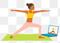 PNG online yoga class flat graphic