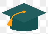 PNG graduation cap education flat graphic design element
