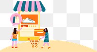 Shopping png border flat design element