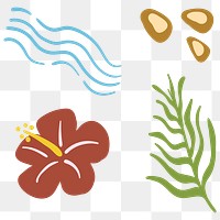 Tropical summer sticker collection design element   
