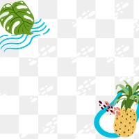 Tropical pineapple frame design element 