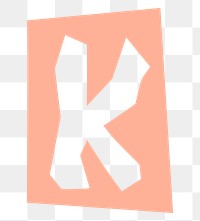 K letter paper cut png alphabet  typography font