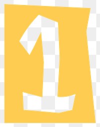 Number 1 font png paper cut typography