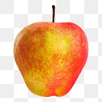 Organic apple png clipart, red fruit  on transparent background