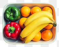 Fruits, vegetable png plate clipart, healthy food ingredients