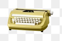 Vintage yellow typewriter design element 