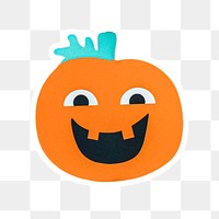 Happy Halloween pumpkin sticker overlay design element