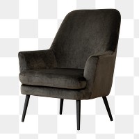 Velvet chair png mockup modern luxury furniture