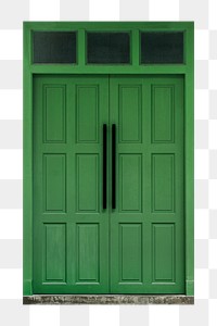 Green French png door clipart, house entrance exterior design