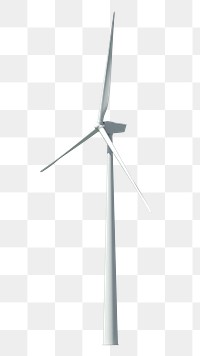 Wind turbine png 3D clipart, eco-friendly power generator on transparent background