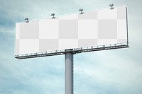 3D billboard mockup png transparent, customizable advertisement