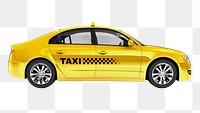 3D taxicab png clipart, yellow car, vehicle on transparent background 