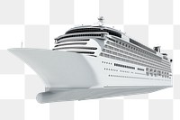 3D cruise ship png, boat on transparent background