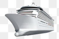 3D cruise ship png, boat on transparent background