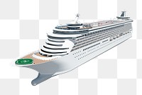 3D cruise ship png, boat on transparent background