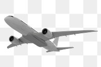 3D airplane png clipart, air travel vehicle on transparent background