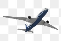 3D aircraft png clipart, realistic vehicle on transparent background