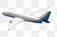 3D aircraft png, air transportation, realistic vehicle on transparent background