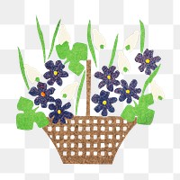 Basket of flowers transparent png