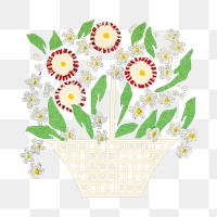 Basket of flowers transparent png